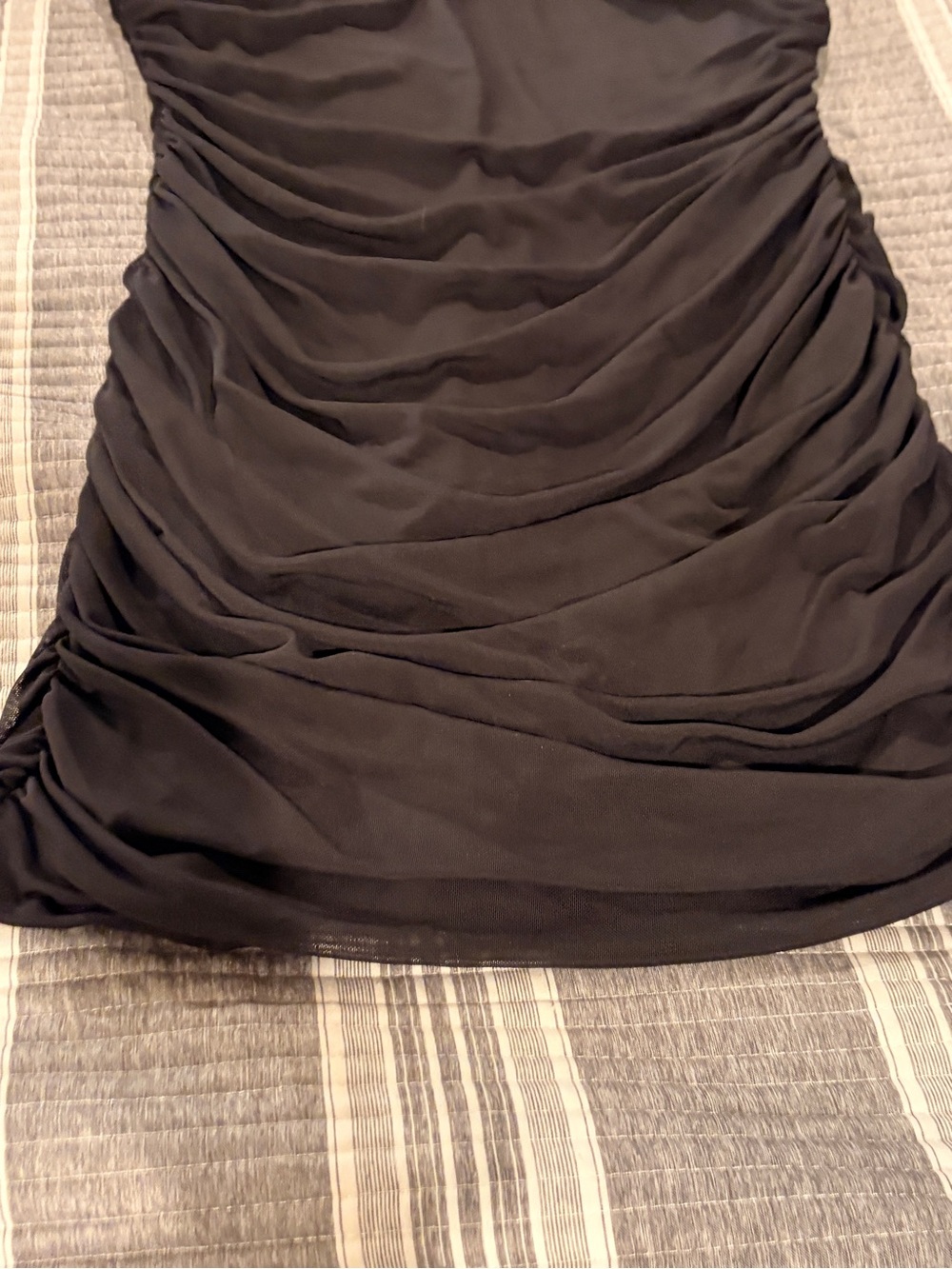 NWOT Lulu's Black Off-Shoulder Ruched Mini Dress with Floral Puff Sleeves - Picture 6 of 8
